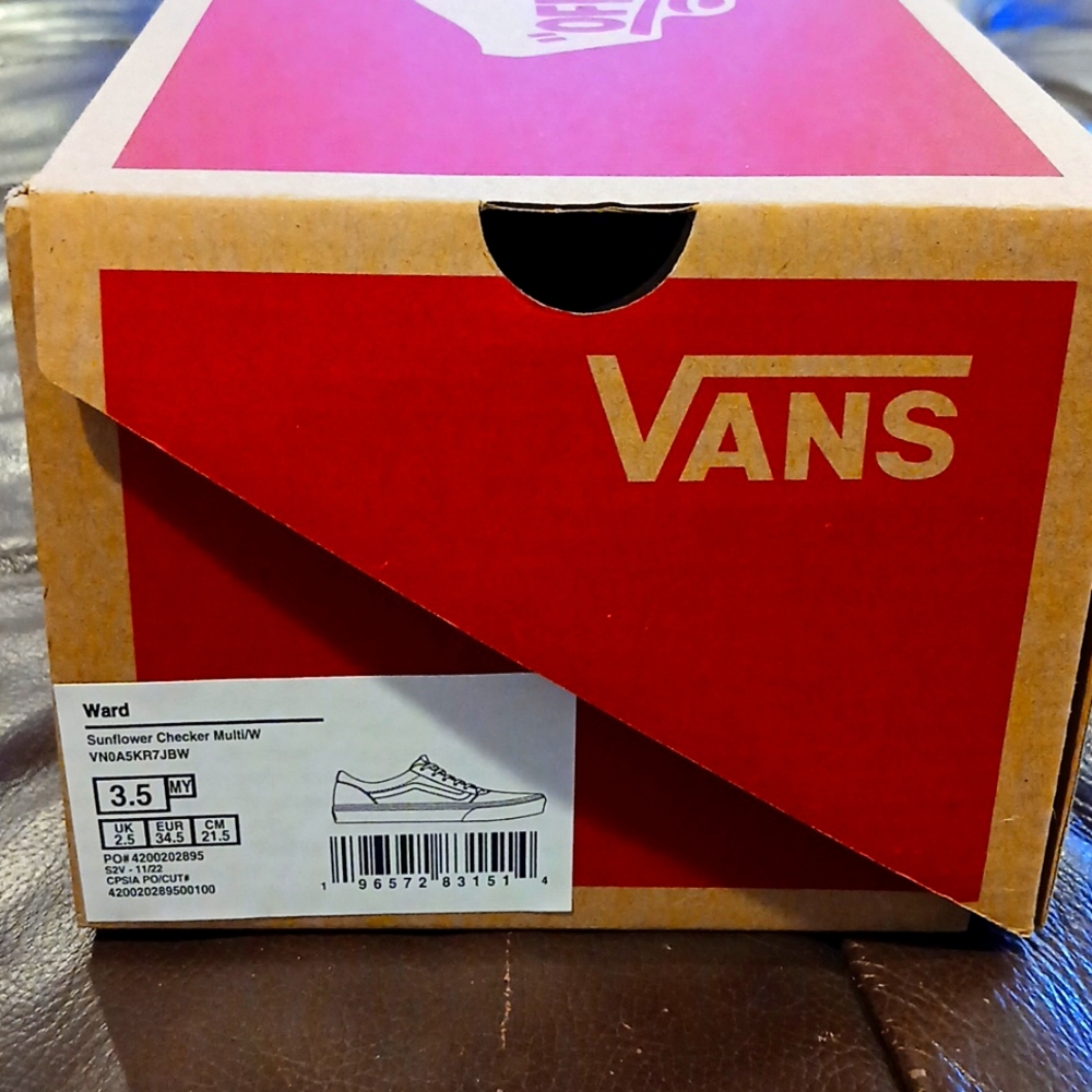 Vans sunflower girls size 3.5